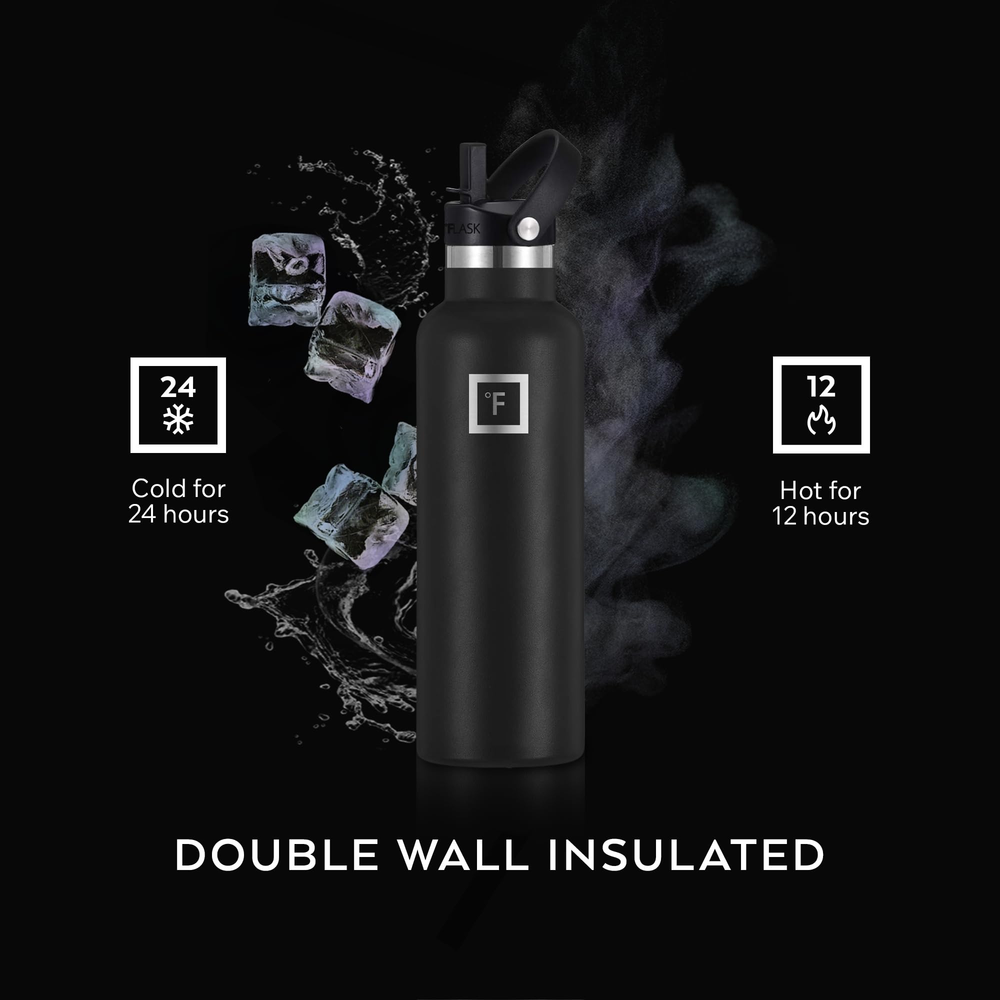 IRON °FLASK 32 oz Narrow Mouth Water Bottle with 3 Lids