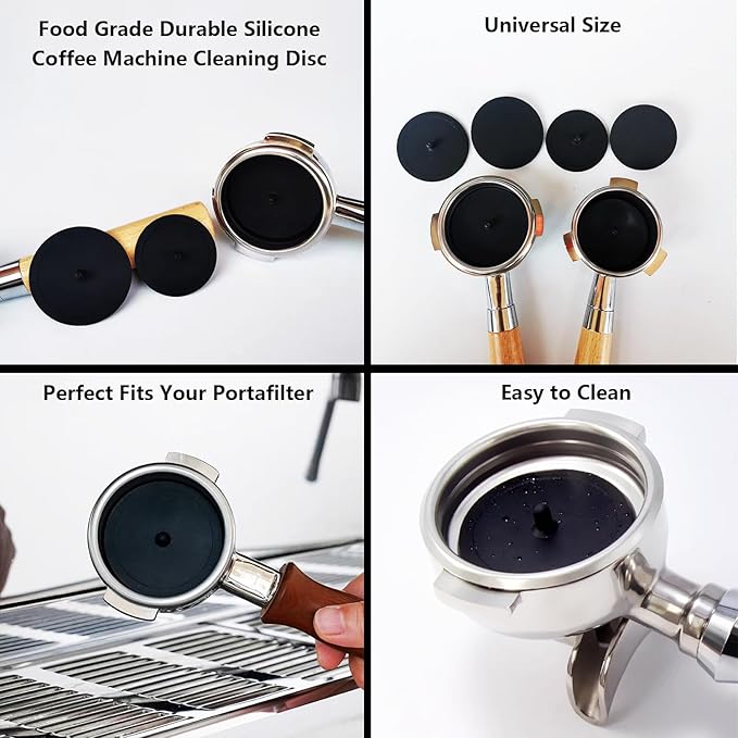 Espresso Coffee Machine Cleaning Brush Kit with Portafilter Cleaning Disc (Brush and Disc for 51mm Coffee Machine)
