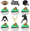 36PC Football Cupcake Toppers for Birthday,Glitter Football Cake Toppers for Boys Birthday,Football Birthday Party Decorations Supplies