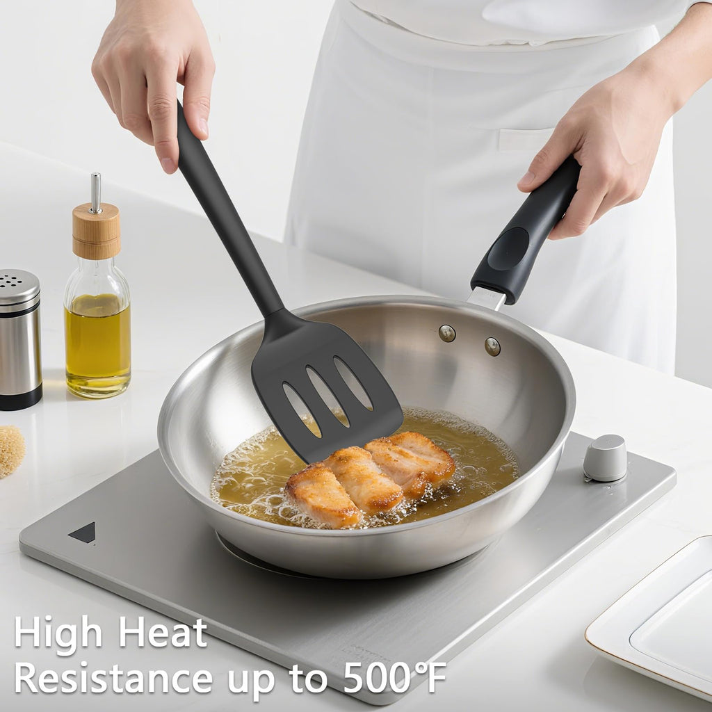 Coukre 3 Pack Silicone Spatula Set, Heat Resistant to 500°F, BPA-Free