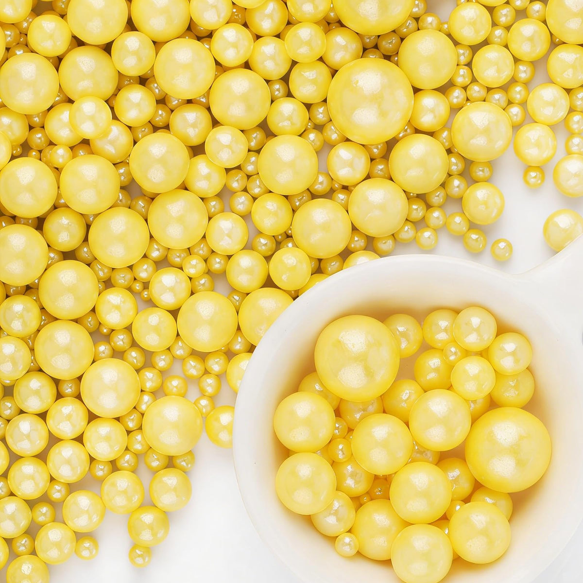 Black Pearl Sprinkles for Cake Decorating, 6 Sizes Edible Pearls Sugar