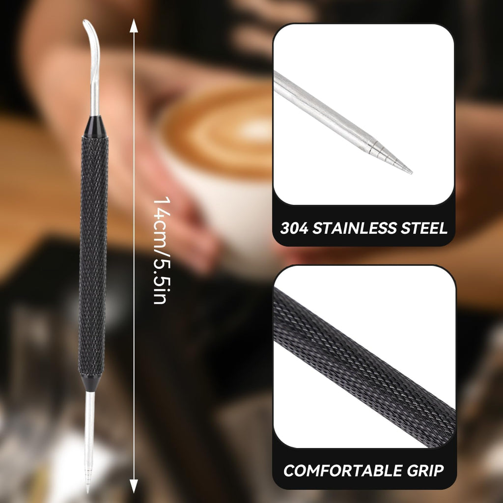 Latte Art Pen, 2PCS Coffee Art Pen Coffee Fancy Stitch Barista Tool