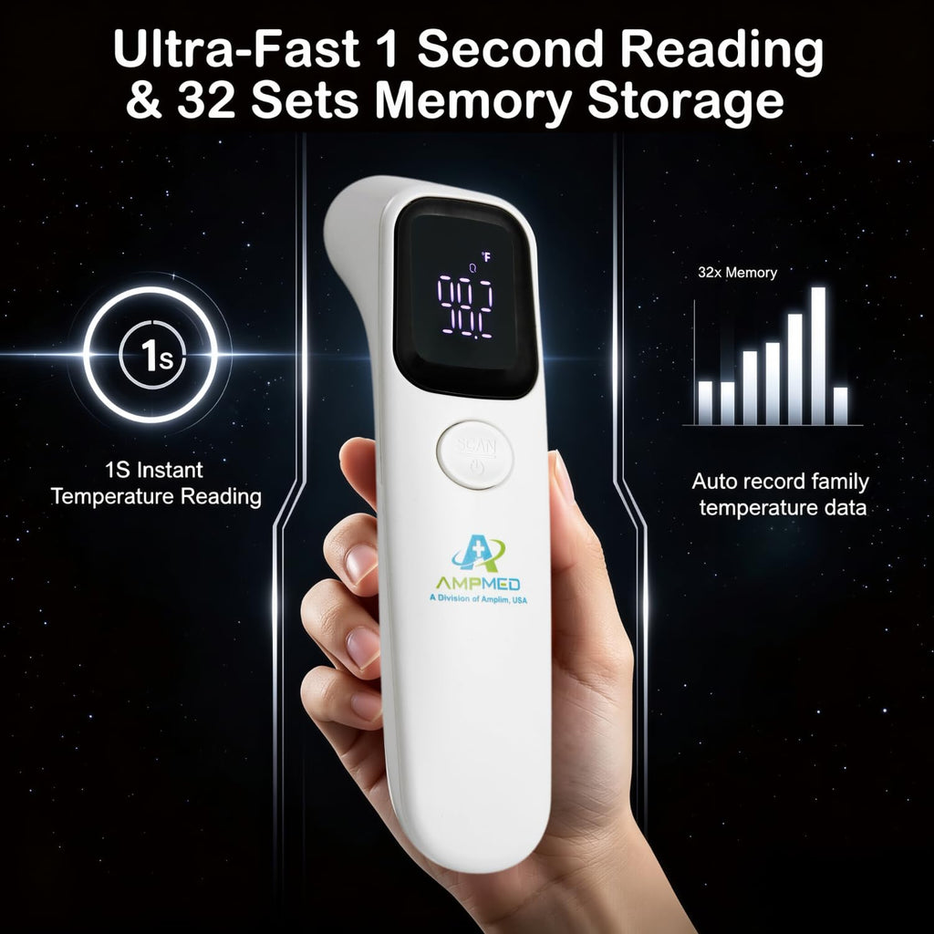 Amplim No-Touch Medical Grade Infrared Forehead Thermometer