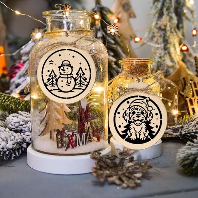 Christmas Stencils for Crafts Reusable 3" Small Holiday Stencils