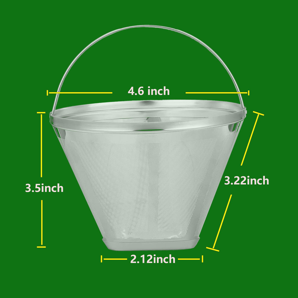 MJULY Reusable #4 Cone Coffee Filters for Ninja Dual Brew Pro Coffee Makers,Compatible with Ninja CFP301 CFP201,8-12 Cup Stainless Steel Basket