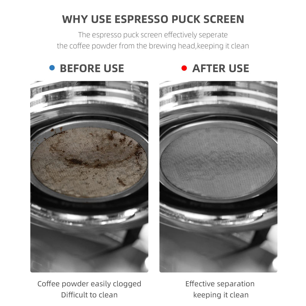 MHW-3BOMBER 58.5mm Espresso Puck Screen with Round Hole Metal Espresso Filter 0.8mm Thickness Coffee Filter for La Marzocco/Gaggia FG5586