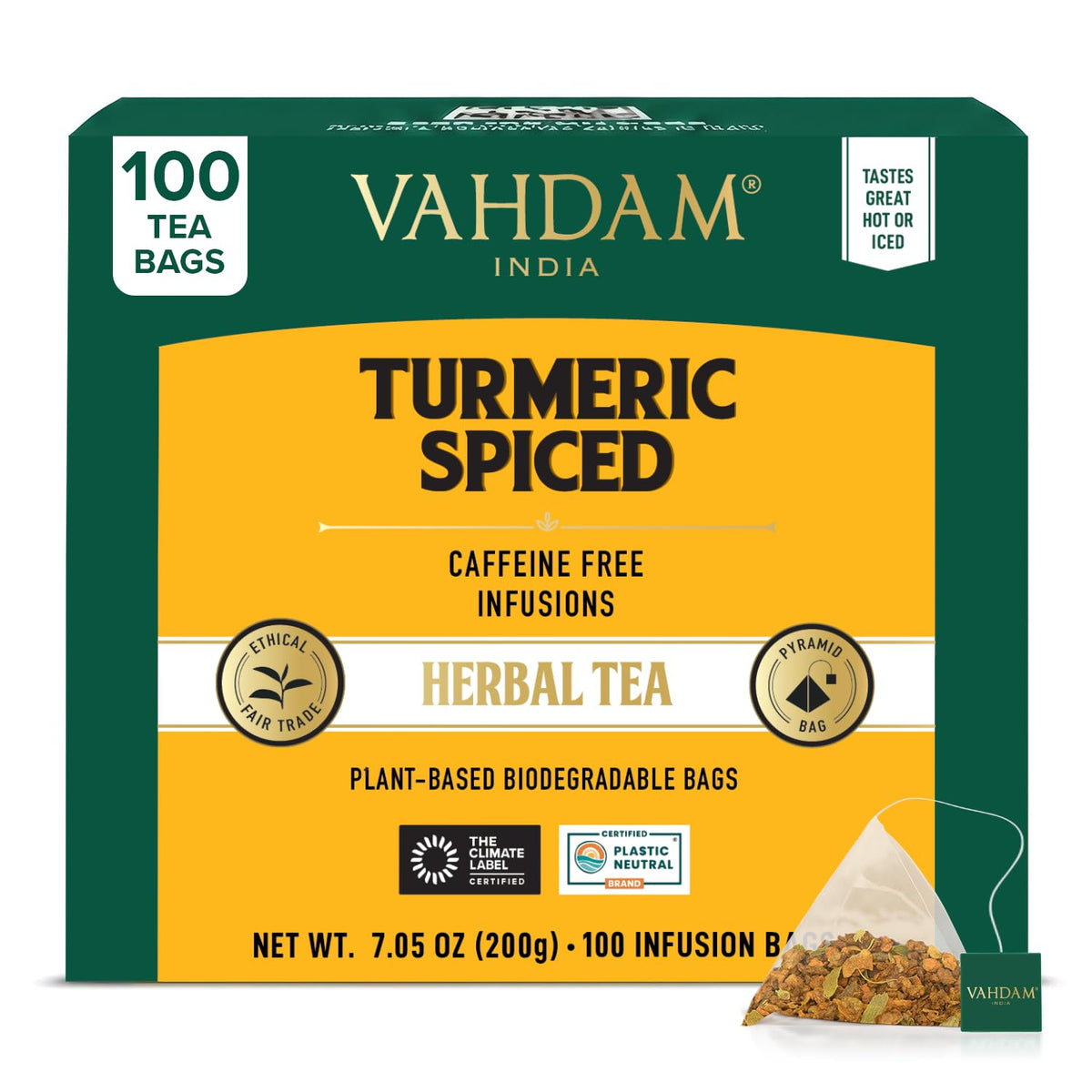 VAHDAM Earl Grey Tea Bags (100 Count)Bergamot Black Tea in Pyramid Tea Bags