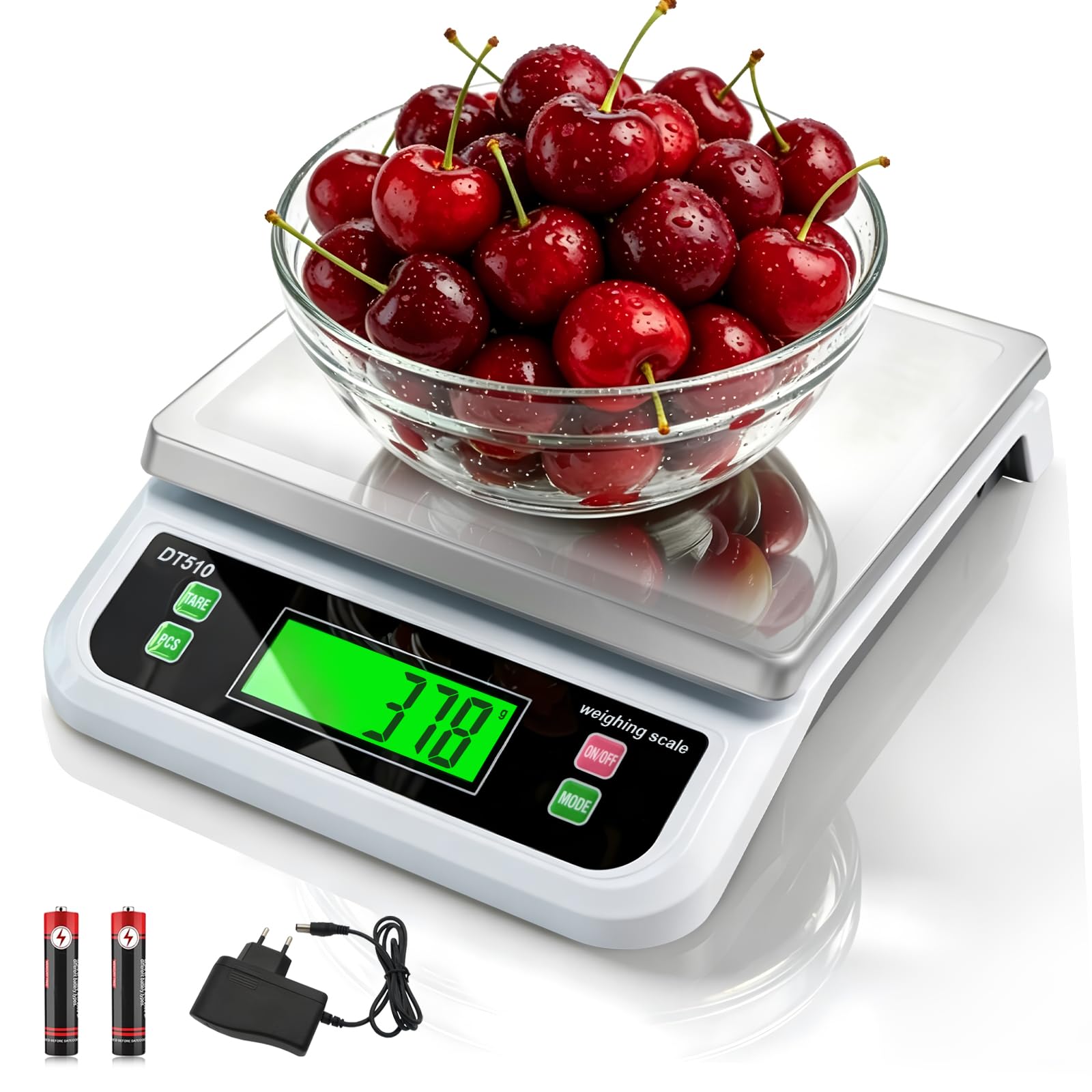 LNXDMWMS Large Digital Kitchen Scale 40kg/88lbs with Tare and PCS Funtion