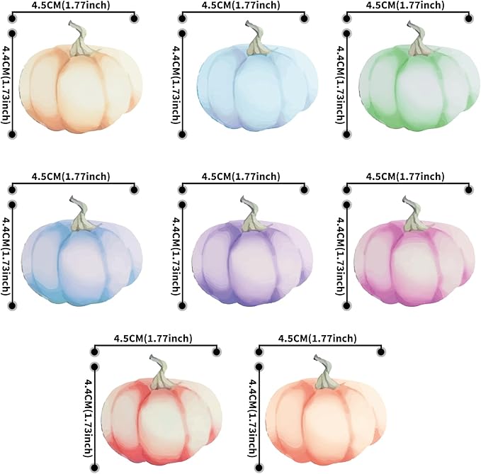 40Pcs Edible Pumpkin Cupcake Toppers Autumn Thanksgiving Theme Party Wafer Paper Color Pumpkin Cupcake Toppers Baby Gender Reveal Party Supplies