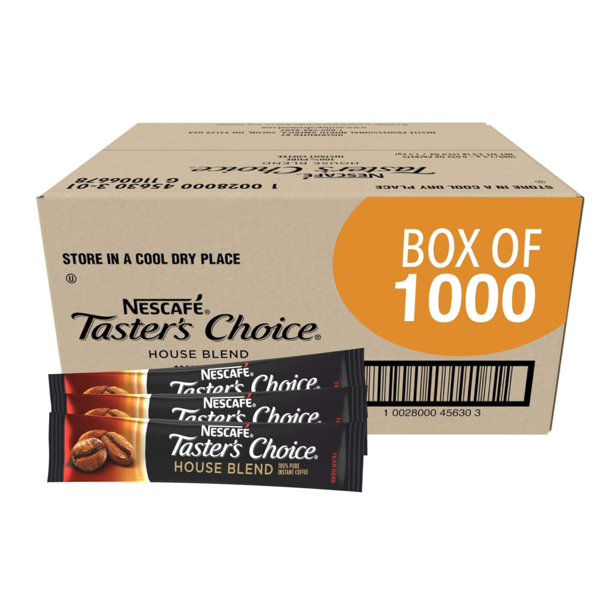 Nescafe Taster's Choice, House Blend, Instant Coffee Packets, Light Roast, 80 Singles Per Box (Pack of 6)