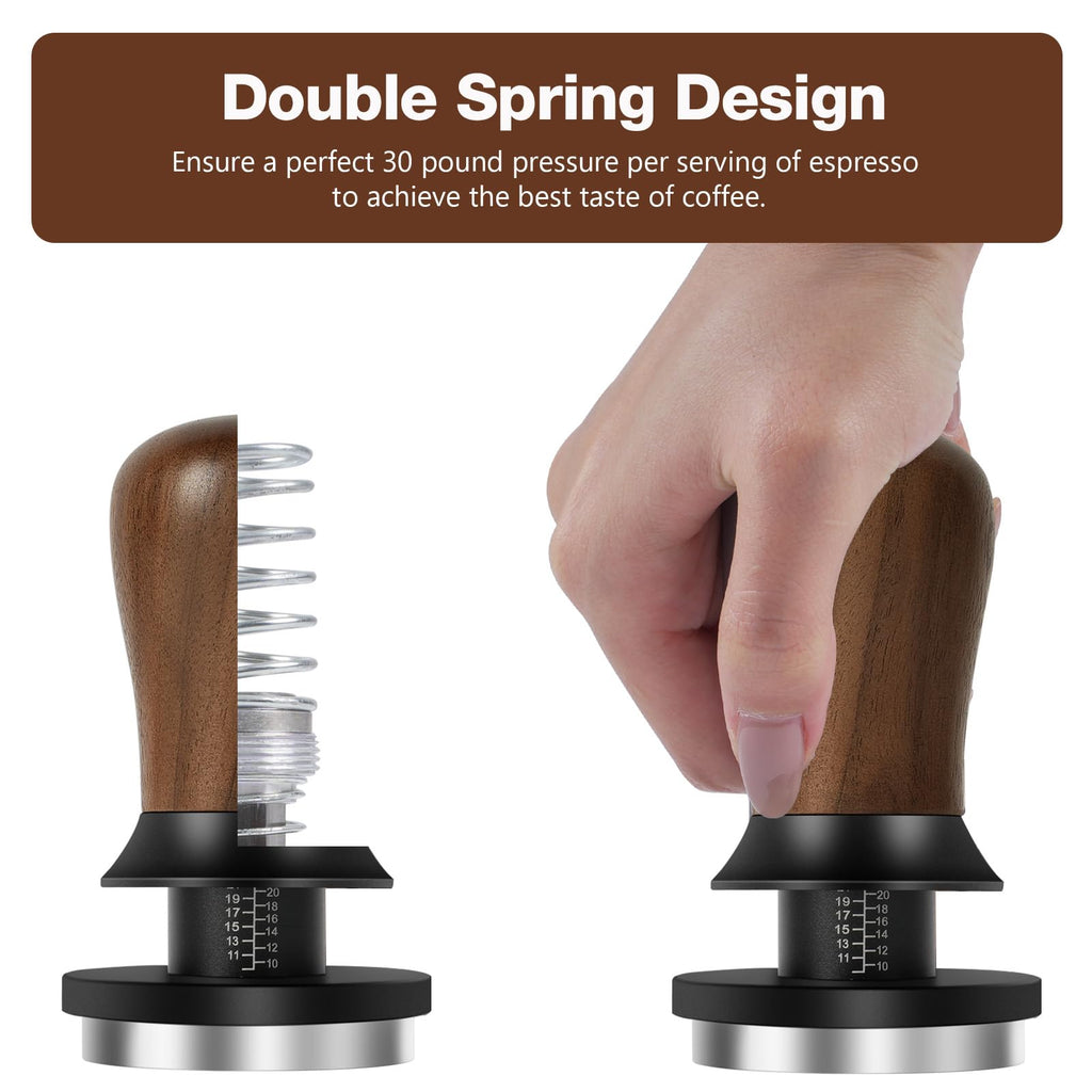 PUSEE 51mm Espresso Coffee Tamper - Premium Barista Coffee Tamper, Constant 30lb Calibrated Double Spring Stainless Steel Ground Espresso Tamper,Fits for All 51mm Portafilters,Espresso Accessories