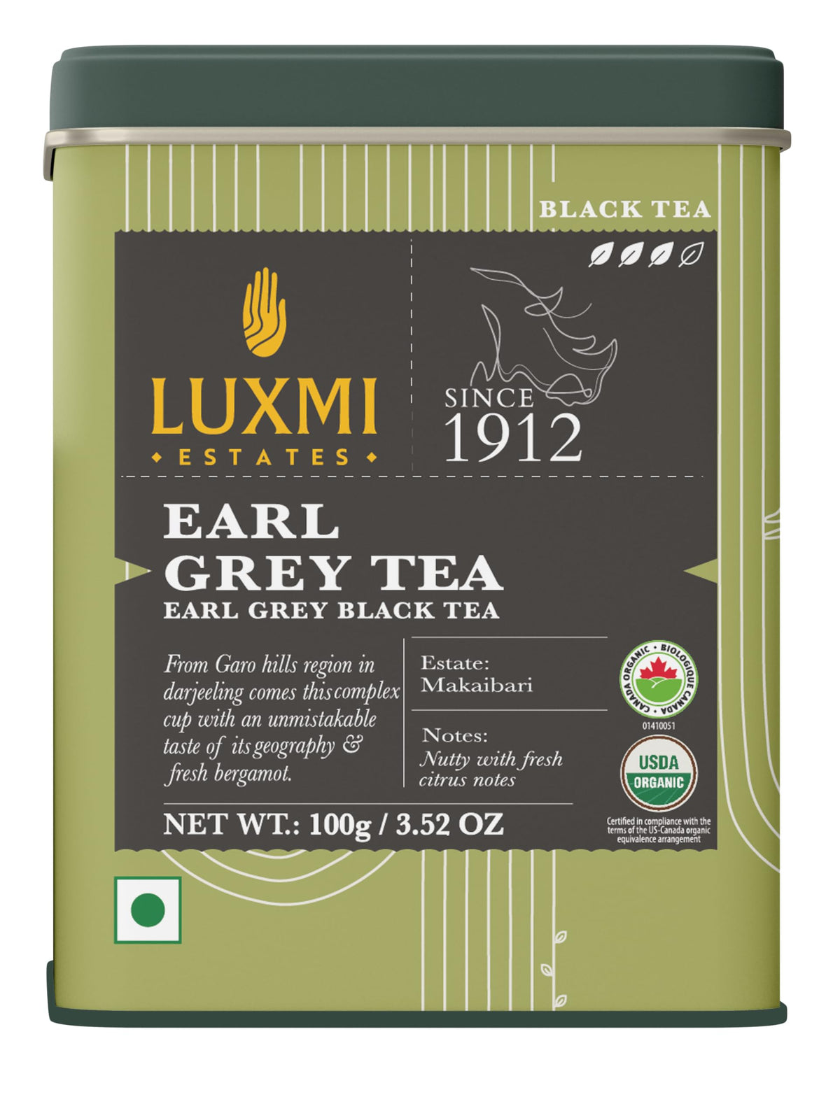 Luxmi Estates Queen of the Hills Organic Black Tea (50 Tea Bags) Caffeinated Tea Bags For A Morning Boost and Natural Energy, With Certified Organic Darjeeling Makaibari Black Tea