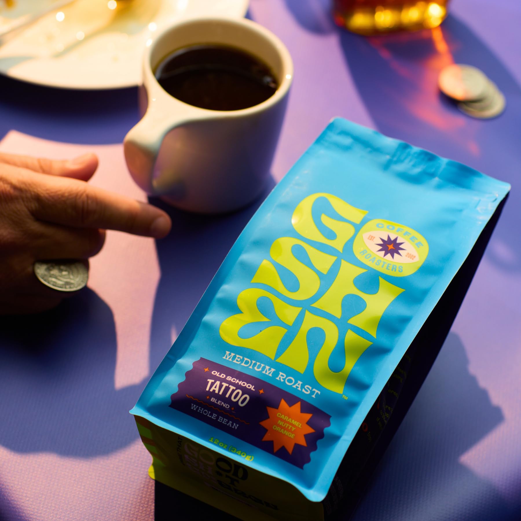Goshen Coffee Roasters Old School Tattoo, Medium Roast 12oz Whole Bean