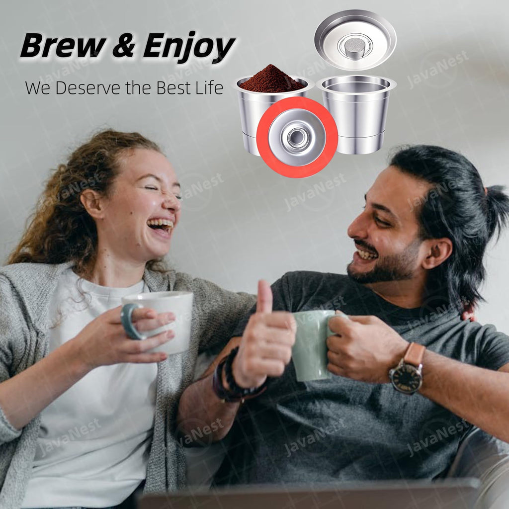 JavaNest 6 Pack Reusable K Cups for Keurig 2.0 & 1.0, Stainless Steel Reusable Coffee Pods for Keurig, Reusable Pods, Refillable Coffee Filter with Scoop & 6 Extra Seals (6 * new for Keurig 2.0 & 1.0)
