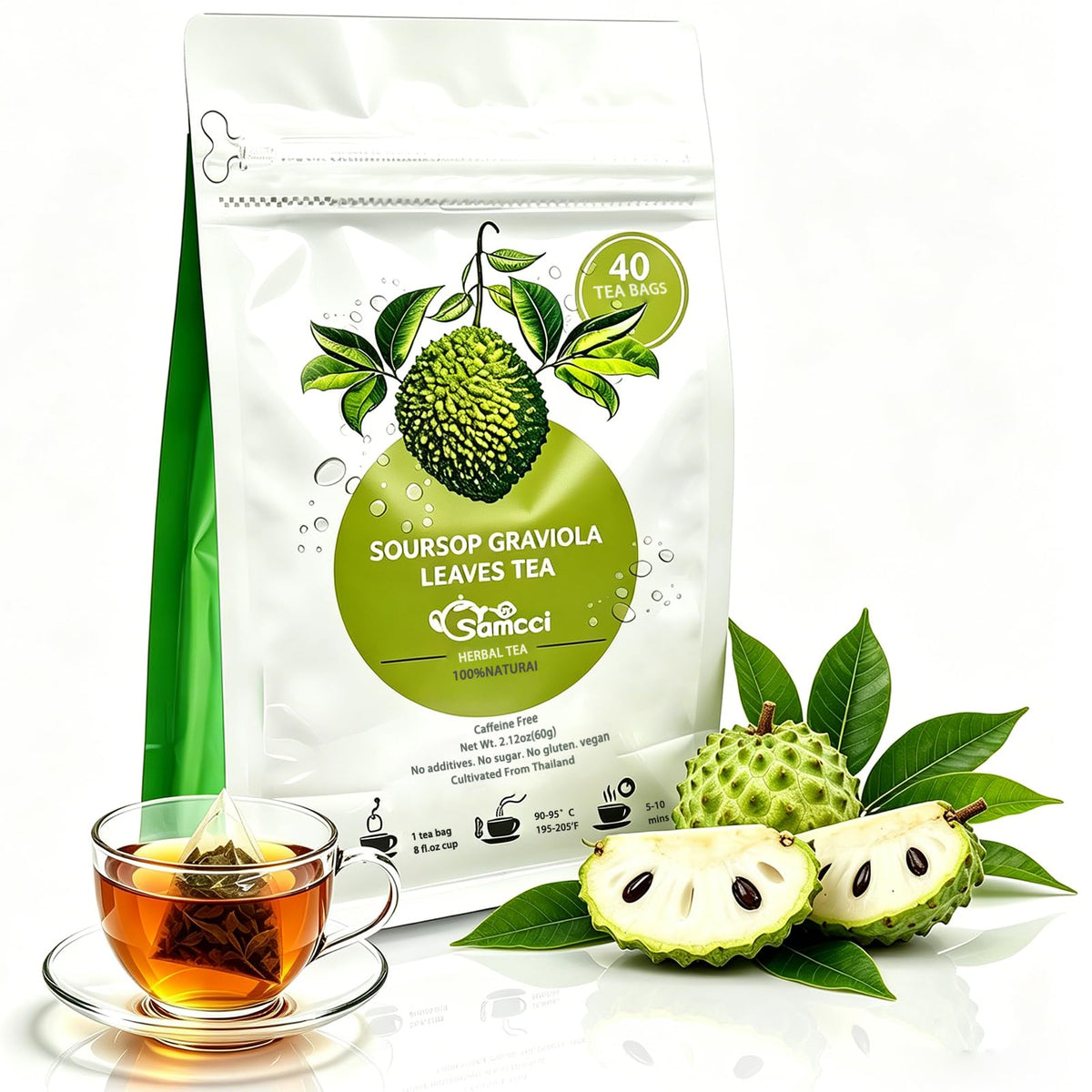 Samcci Senna Tea, 50 Tea bags, Naturally Senna Leaf Tea for Constipation