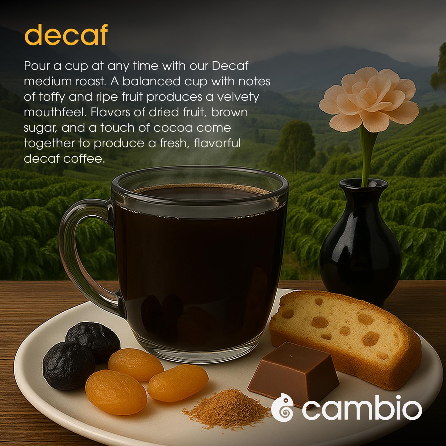 Cambio Roasters Decaf Medium Roast Coffee Pods - Aluminum Pods, 10ct