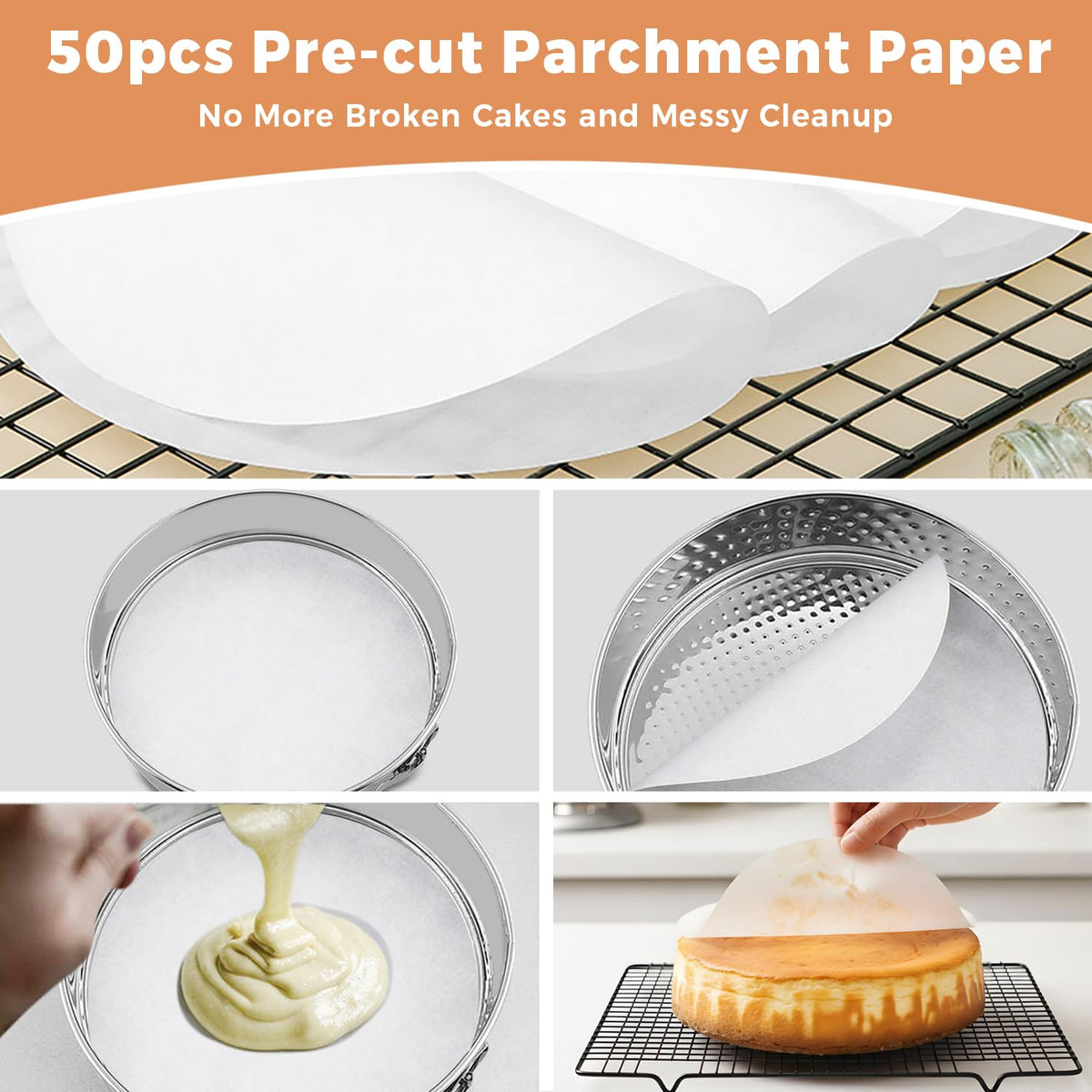 Molgree Non-toxic Springform Pan 9 Inch Nonstick Cheesecake Pan with Sleeve
