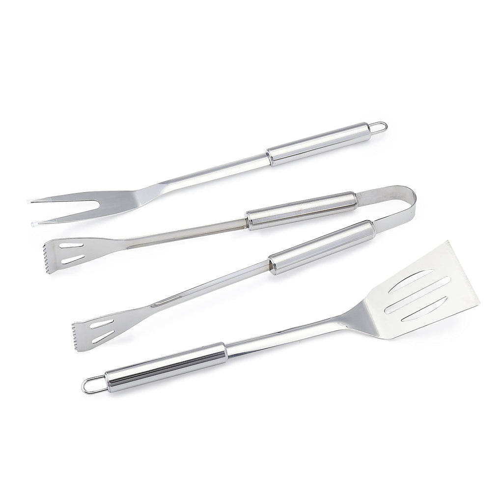 4-Piece Stainless Steel BBQ Grilling Tool Set with Carry Bag, Rust-Resistant, Dishwasher Safe