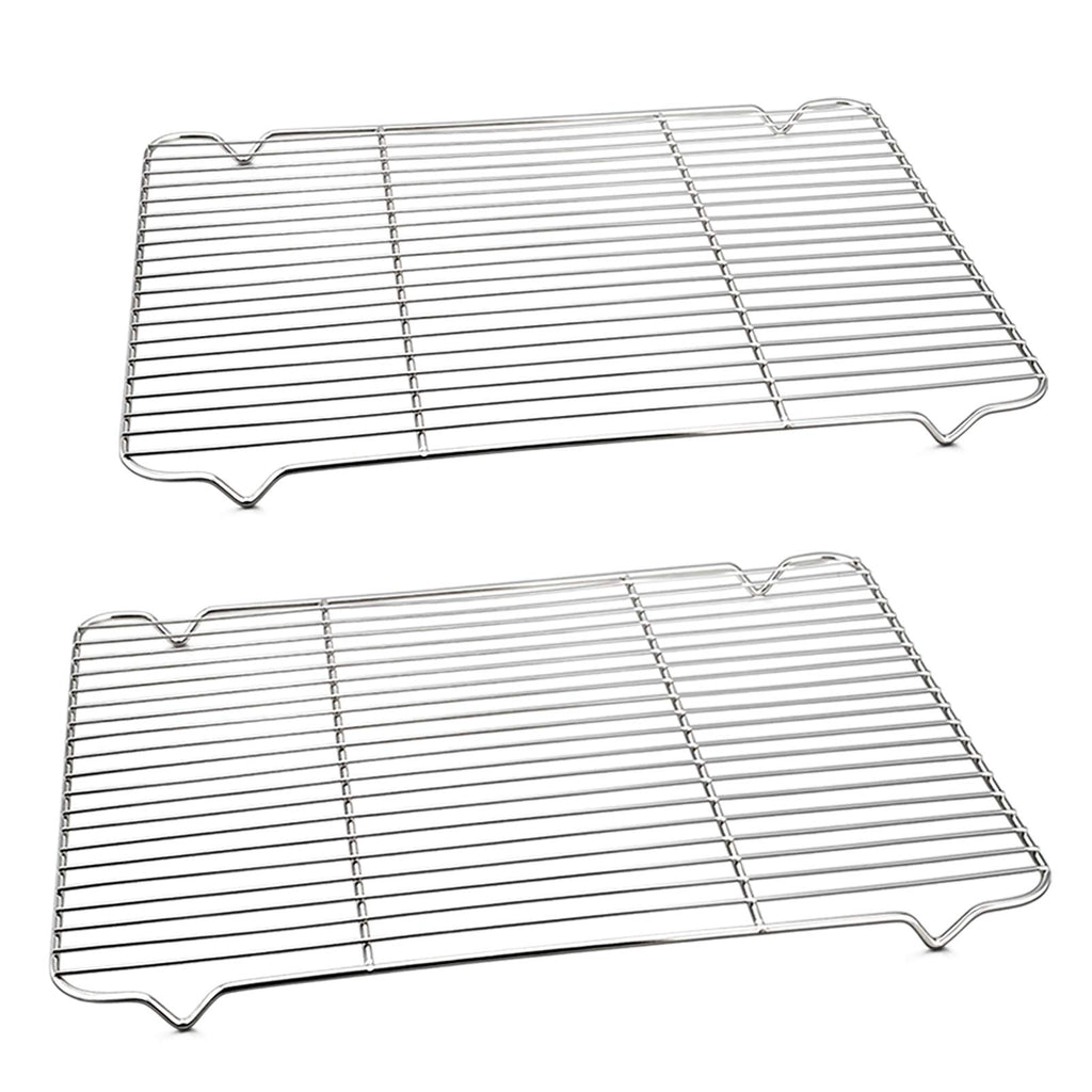 P&P CHEF Cooling Baking Rack Stainless Steel, 16.6" x 11.5", 2 Pcs, Silver