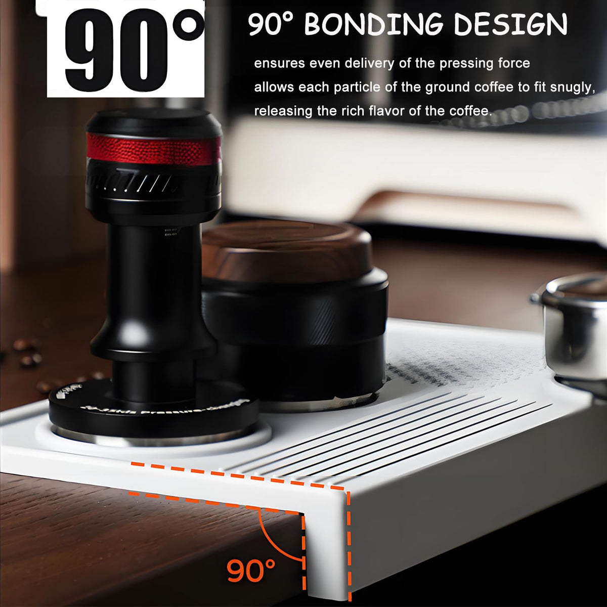 Espresso Tamping Mat with Portafilter Slot, Thick Food Grade Silicone Tamper Pad, Heat Resistant & Non-Slip Coffee Tamping Station for Home Barista