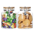 KKC HOME ACCENTS Borosilicate Glass Sealed Jars with Airtight Lid, Airtight Glass Food Storage Container with Locking Clamp Bamboo Lid for Loose Tea,Sugar,Cocoa,Coffee Canister,27 fl oz