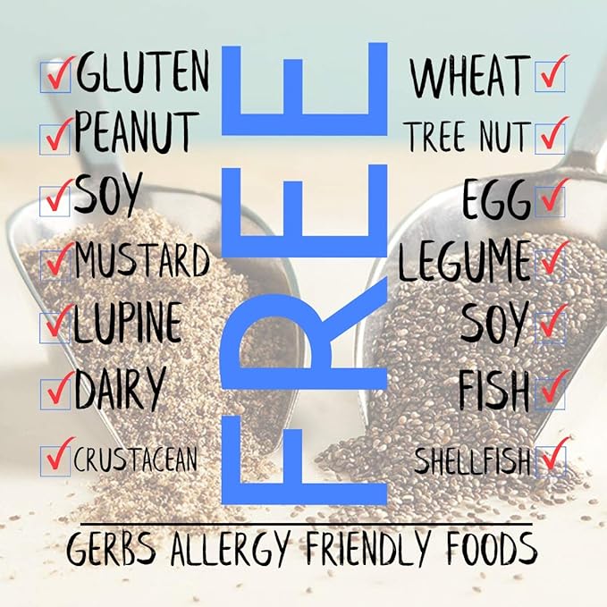 Raw Chia Seed Protein Meal Powder by Gerbs - 2 LBS Premium Seeds - Top 10 Food Allergen Free & Non GMO - Vegan & Kosher - Seed Country of Origin Mexico - Made in Rhode Island