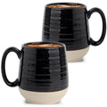 HASENSE Coffee Mugs Set of 2, 20 oz Coffee Cups Ceramic, Big Tea Cup with Comfortable Handle, Black Coffee Mug Set for Office and Home, Ideal for Latte Soup Tea Mike, Dishwasher Microwave Safe