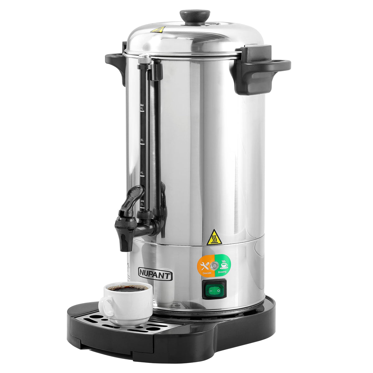 NUPANT Commercial Coffee Urn 100 Cup/15L Coffee Dispenser with Upgraded Percolator, 304 Stainless Steel Hot Water Urn Beverage Dispenser with Keep Warm Mode, Large Coffee Maker for Catering Party