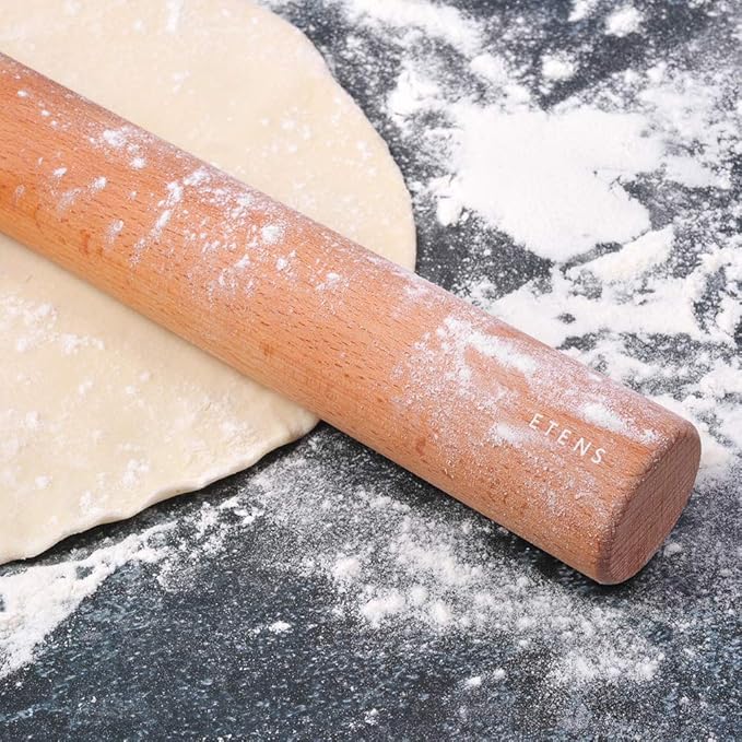 Rolling Pin 17.3Inch, Professional Dowel Wood Rolling Pins for Baking Pasta Pizza Pie and Cookie, Wooden Dough Roller Pin (Straight Style, Large 1.73 Inch Diameter)