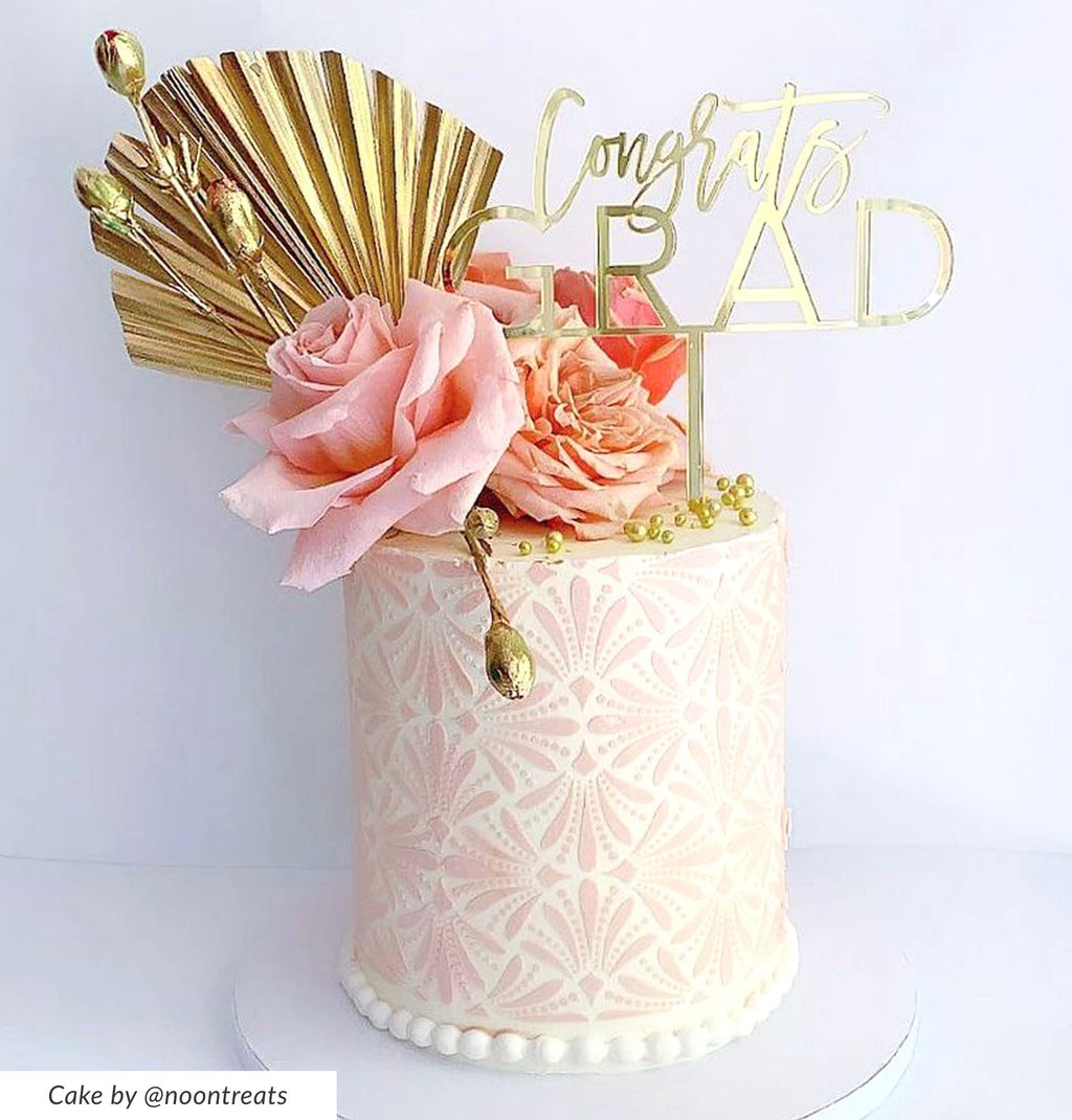 Lacupella Cake Decorating Stencil for Tall Buttercream Cake, Royal Icing, Ganache, Paint, Airbrush (Glam)