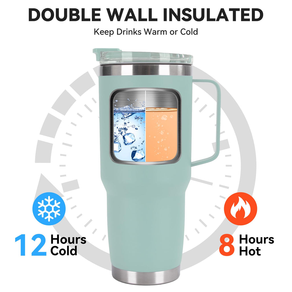 HASLE OUTFITTERS 30oz Tumbler Bulk with Handle, Insulated Travel Coffee Mug Set with Handle Leak-Proof Double Wall Stainless Steel Vacuum Tumblers Pack Metal Cup for Hot and Cold Drink