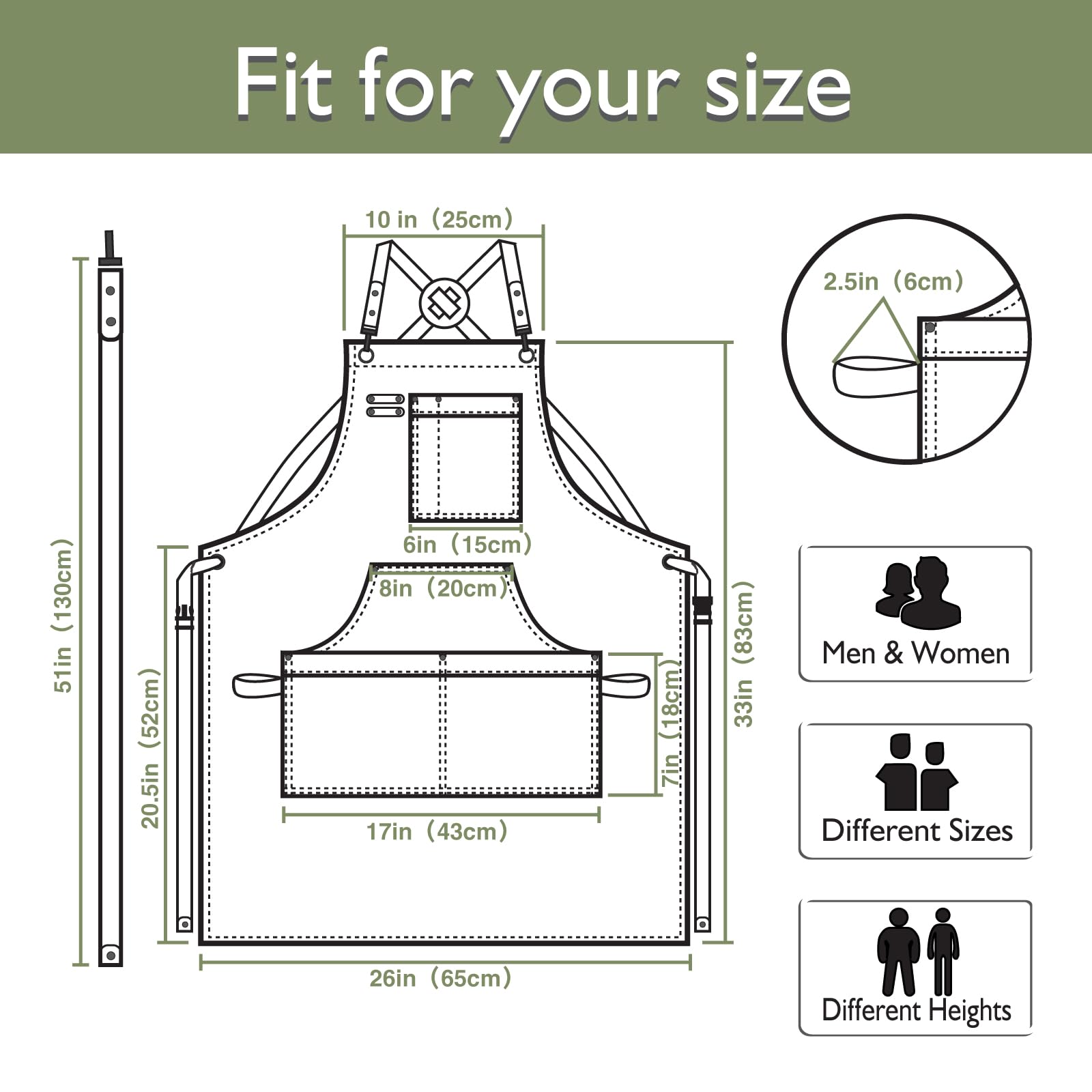 Stenffy 10 Pack Kitchen Apron, Work Apron, Canvas Apron, Olive