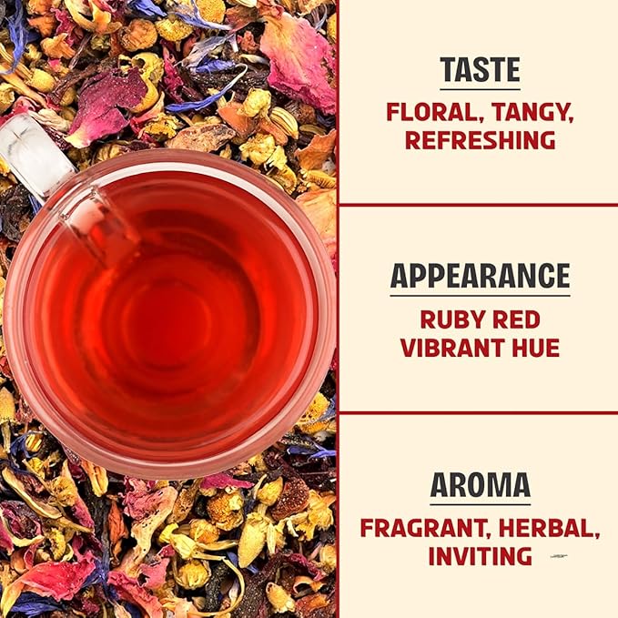 BREWIX, Hibiscus Rose Herbal Loose Tea (50+ Cups) | 100% Natural, Handmade, Pure from Hibiscus Flowers | Hibiscus with Rose Petals, Chamomile and Exotic Spices | Supports Everyday Wellness, Digestion and Cardiovascular System | Rich in Antioxidants & S...
