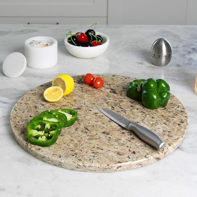 Koville Golden Brown Marble Cutting Board for Kitchen Countertop, 16" Large Marble Serving Tray for Baking, Charcuterie, Pastry, Trivet, Stone Cutting Boards Granite Cheese Board for Kitchen