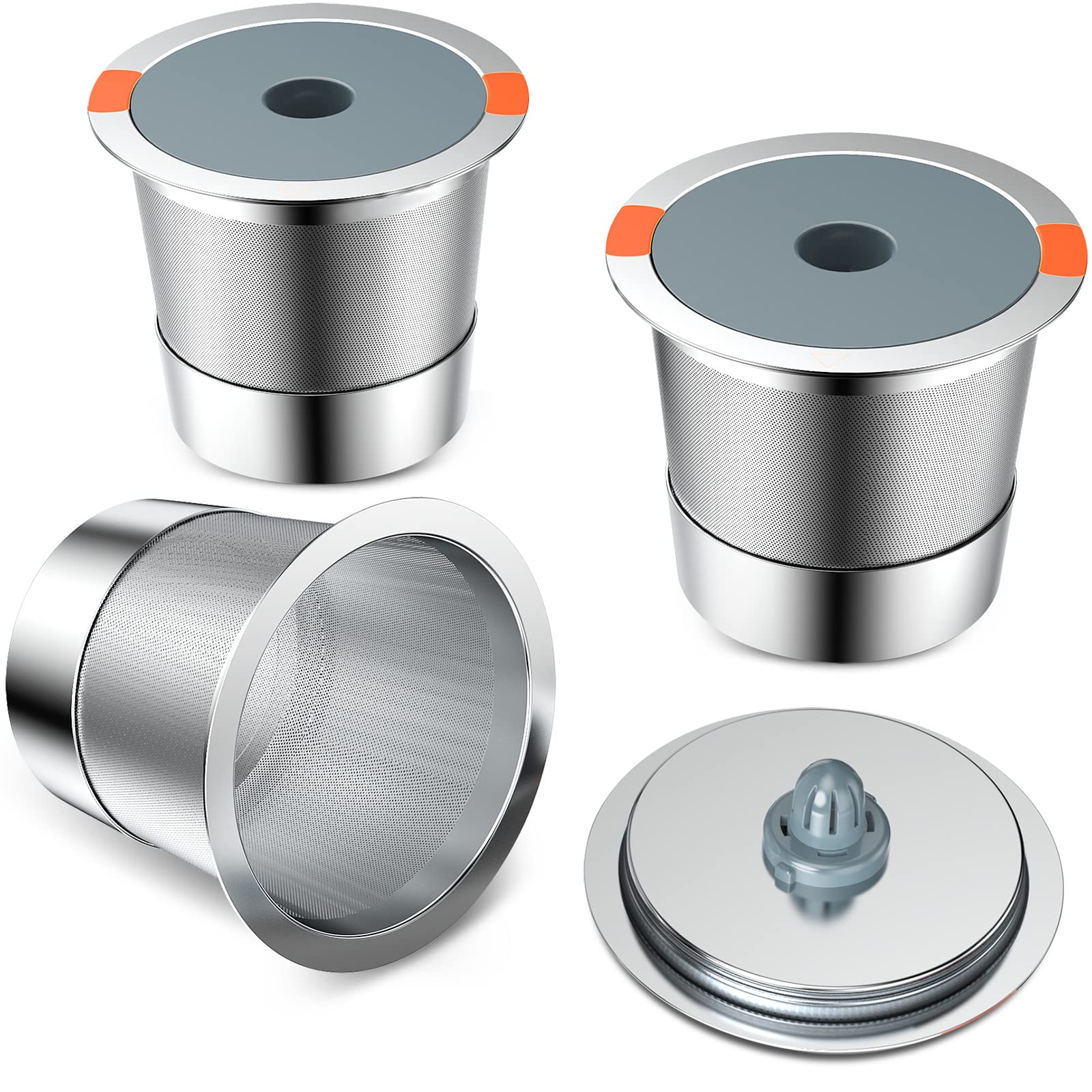 Reusable K Cups for keurig | reusable coffee pods for Keurig 1.0 & 2.0 Single Cup Coffee Makers, stainless steel reusable k cup keurig filter replacement (3pack)