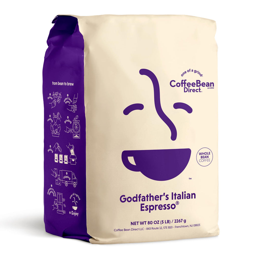 Coffee Bean Direct Godfather’s Italian Espresso®, Whole Bean, 5lb Bag