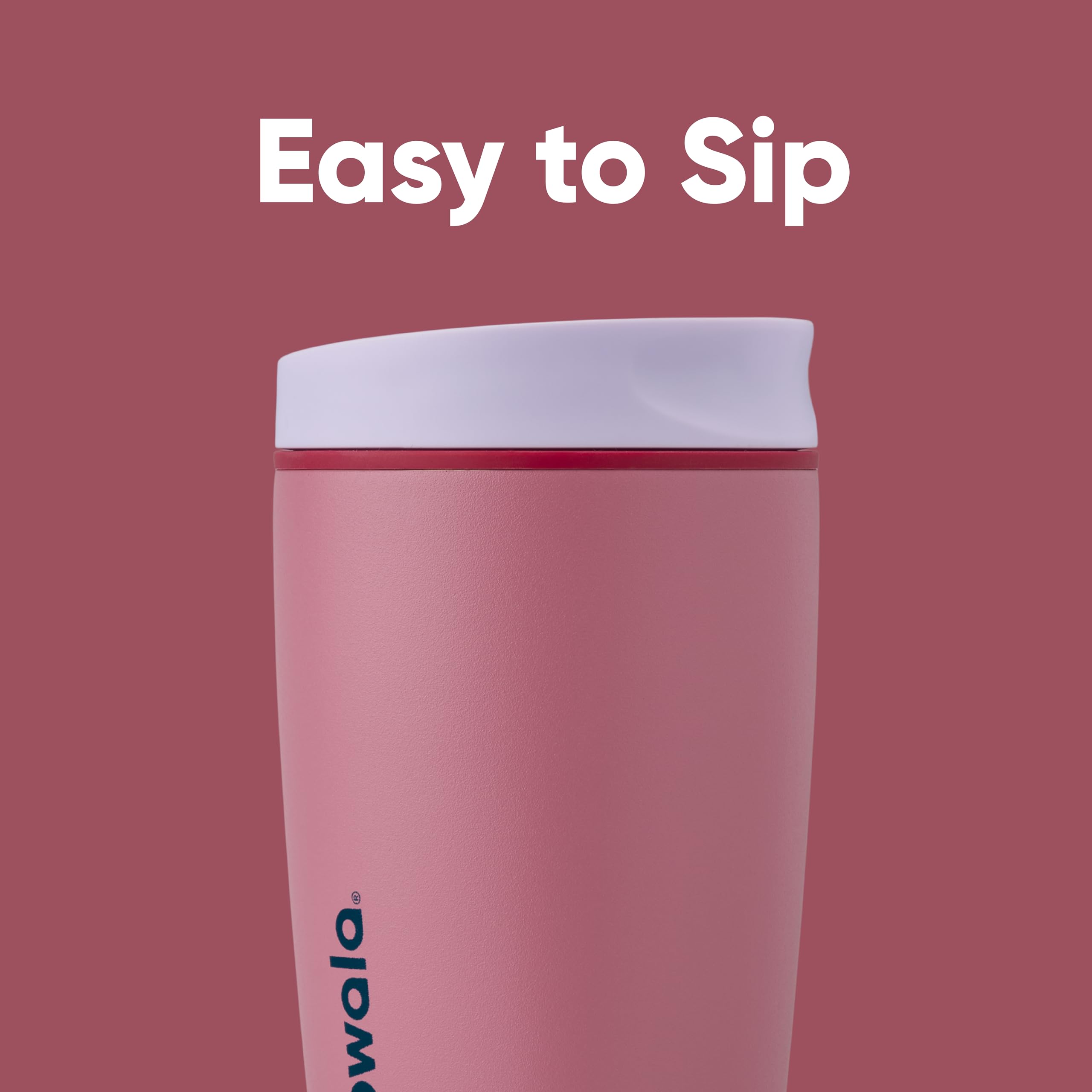 Owala SmoothSip Slider Insulated Stainless Steel Coffee Tumbler, Reusable Iced Coffee Cup, Hot Coffee Travel Mug, BPA Free 12 oz, Crochet Queen