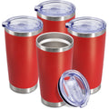 20oz Tumbler Insulated Coffee Tumblers with Lid Stainless Steel Red 4P