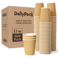 DAILYPACK 500 Pack 8 oz Coffee Cups, Insulated Ripple Wall Hot Coffee Cups for Home, Office, Hotel, Meetings, Parties