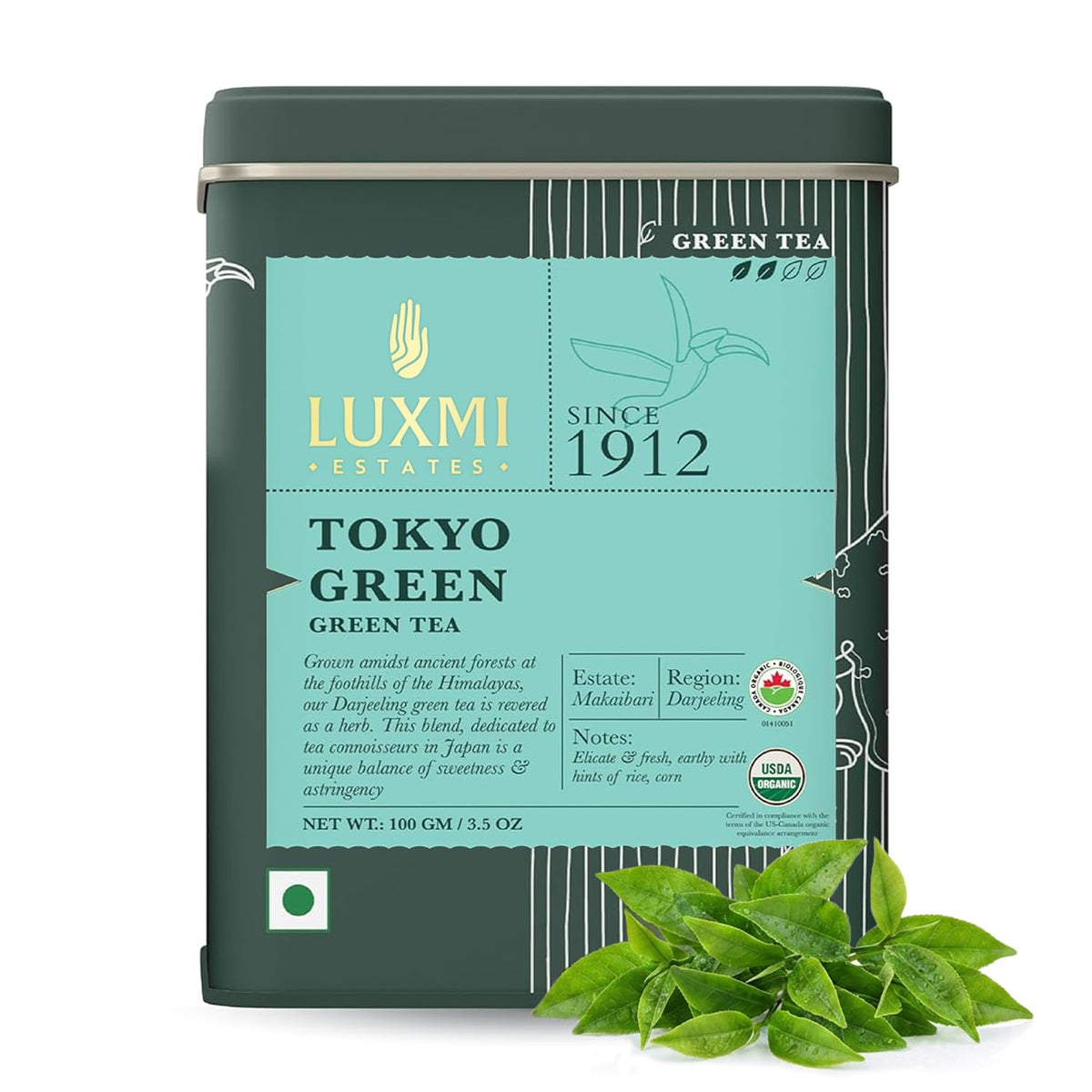 Luxmi Estates - Indian Passion 50g, 1.76 Oz loose tin caddy, Herbal tea