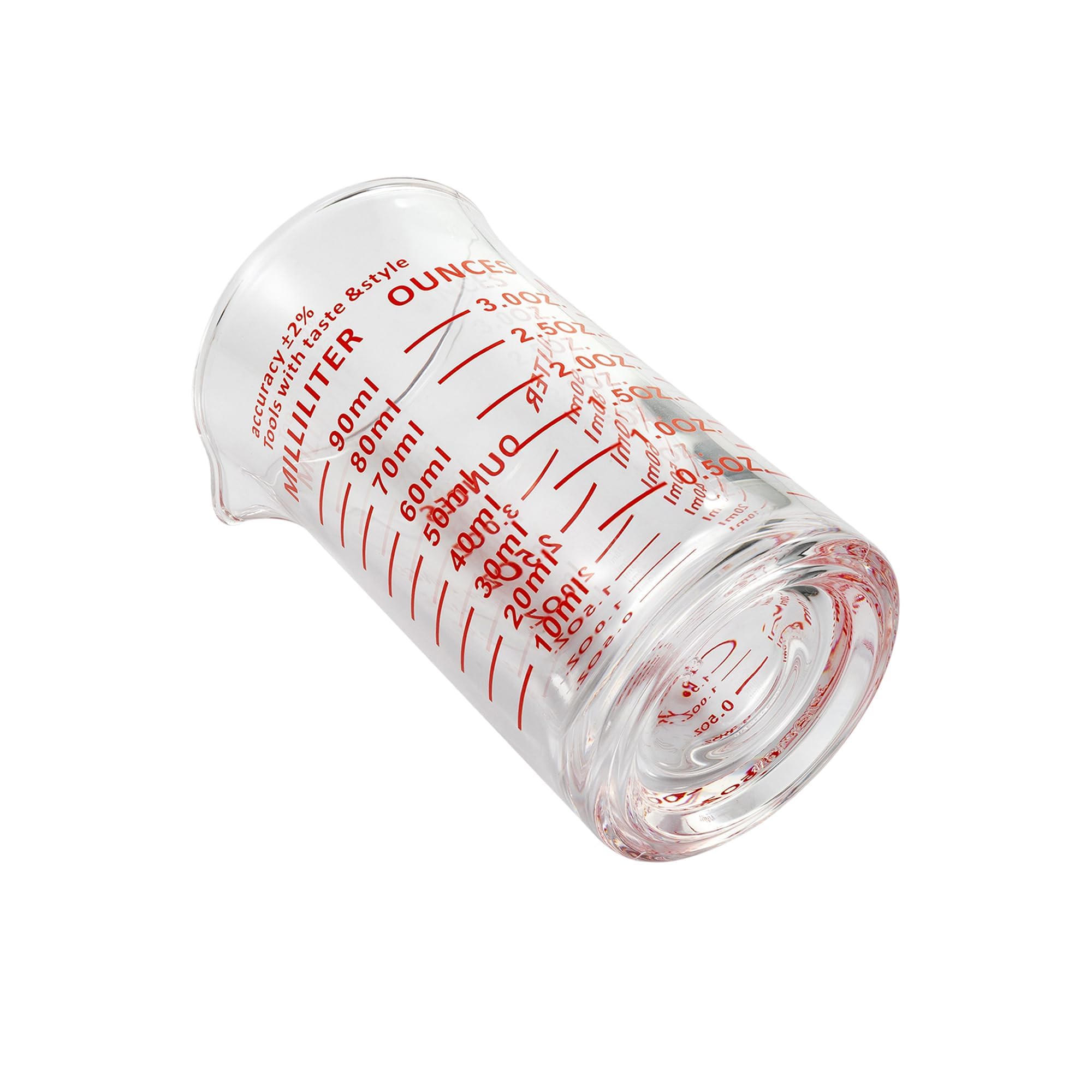 Ackers 3oz/90ml Glass Measuring Cup – Shot Glass with Double Scale-Ounce,Ml Markings for Kitchen & Bar(Pack of 2)