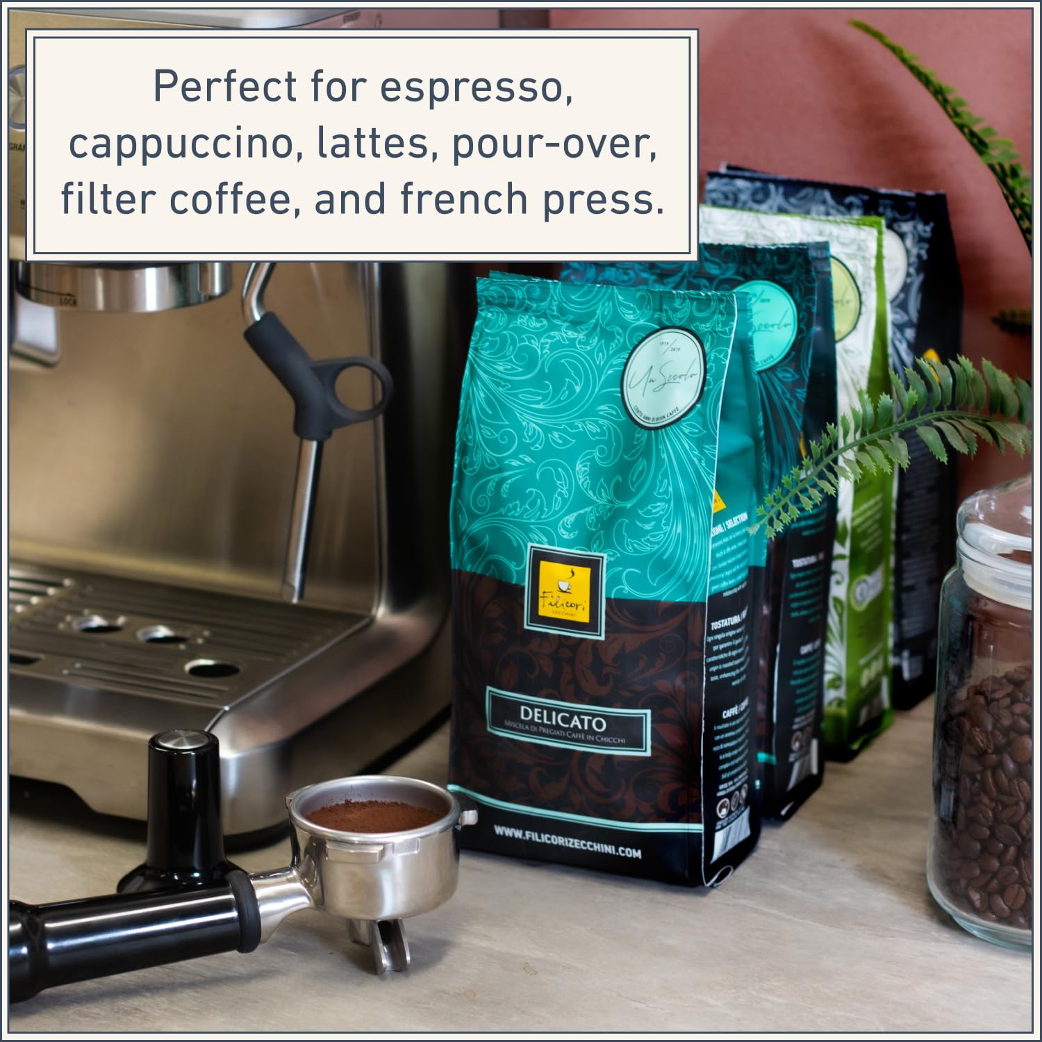 Italian Espresso Beans, Medium Roast Arabica Robusta, Whole Bean Coffee