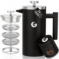 Coffee Gator French Press Coffee Maker 34 oz, Non-Toxic, Black