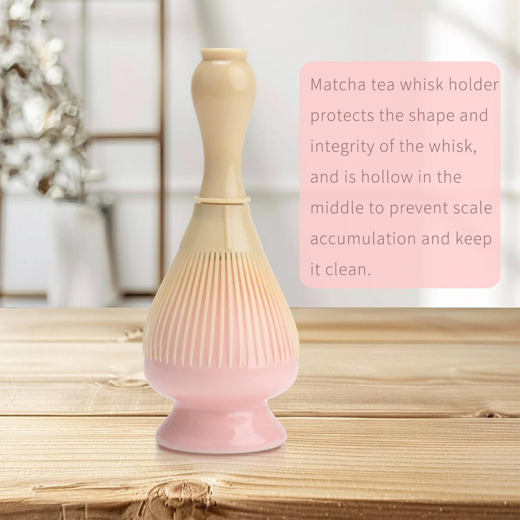 Eagsonway Traditional Japanese Matcha Tea Whisk Holder, 70mm Chasen Stand, Pink Ceramic, 2.7"L x 2.5"W