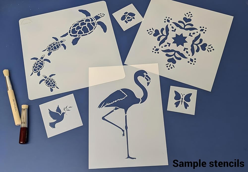 Rosemaling Pattern 3 & 4 Mini Stencils - Reusable Mylar Templates for DIY Crafts, Wood Signs, Walls & Fabric - Nordic Folk Art Painting & Scandinavian Designs - The Artful Stencil