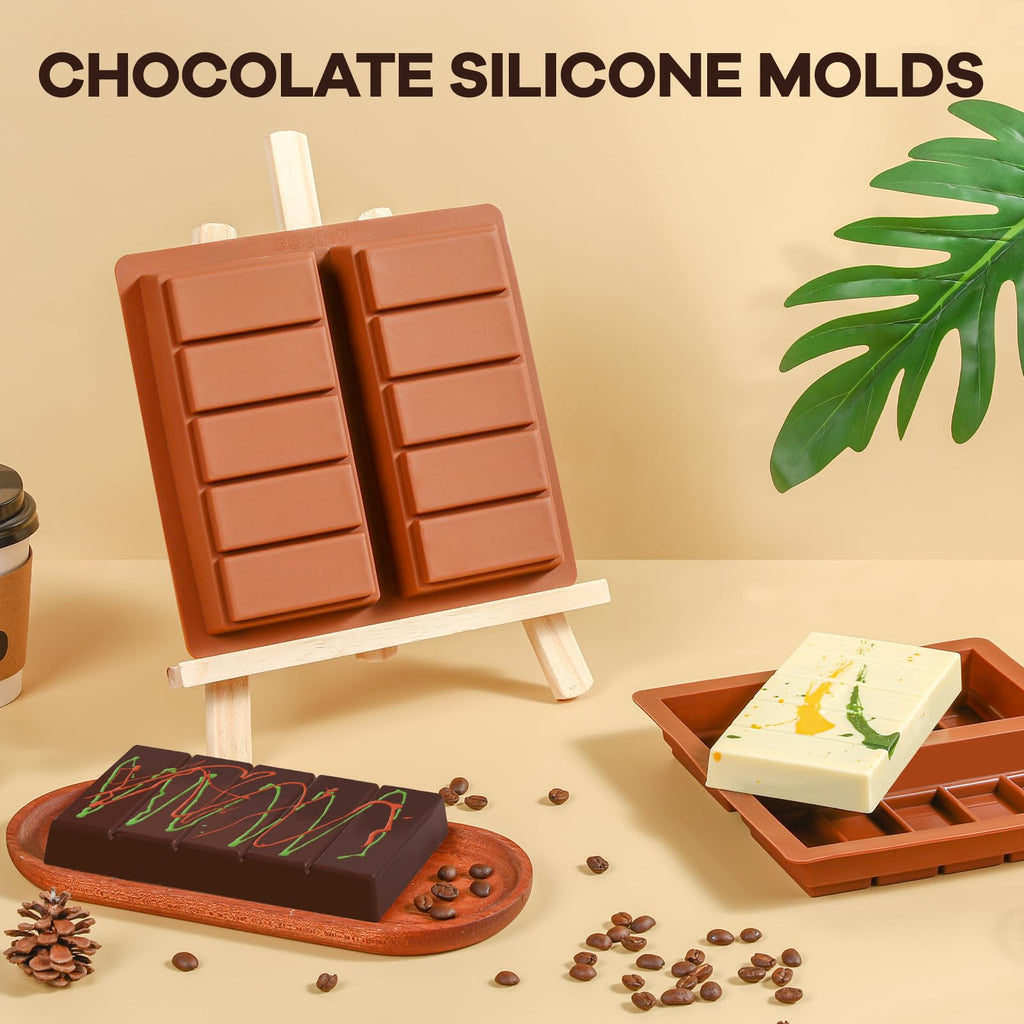 Fimary Dubai Chocolate Molds 1 Inch Deep, Silicone Chocolate Bar Mold – Non-Stick, Flexible, Large and Thick Homemade Chocolates, Candies, and Desserts - Set of 1