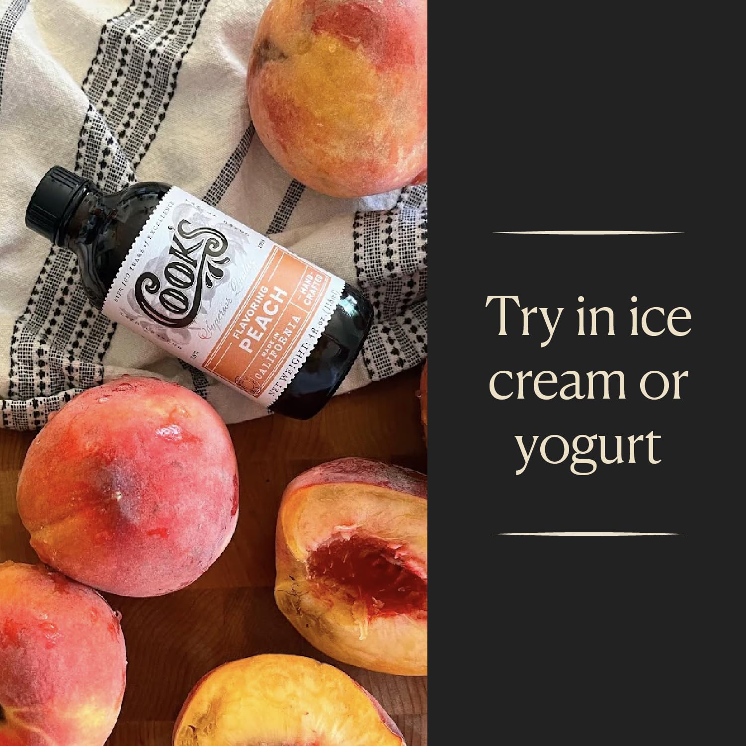Cook's Peach Flavoring for Baking, Ice Cream & Jam, 32 oz