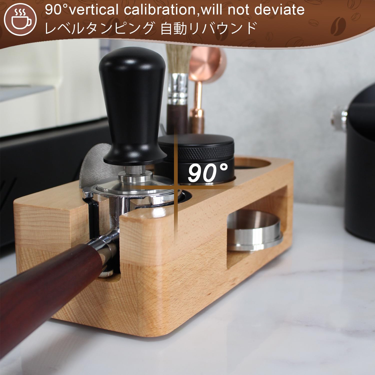 Espresso Tamper,Stainless Steel Ripple Base Coffee Tamper,Espresso Accessories,Calibrated Loaded Espresso Tamper,Ergonomic Handle Espresso Tamper,Fits Most Portafilters,Espresso Tamper (Black, 51mm)