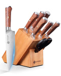YOTSUBA 8 PCS Japanese Kitchen Knife Set with Block, Ultra Sharp Knives Set