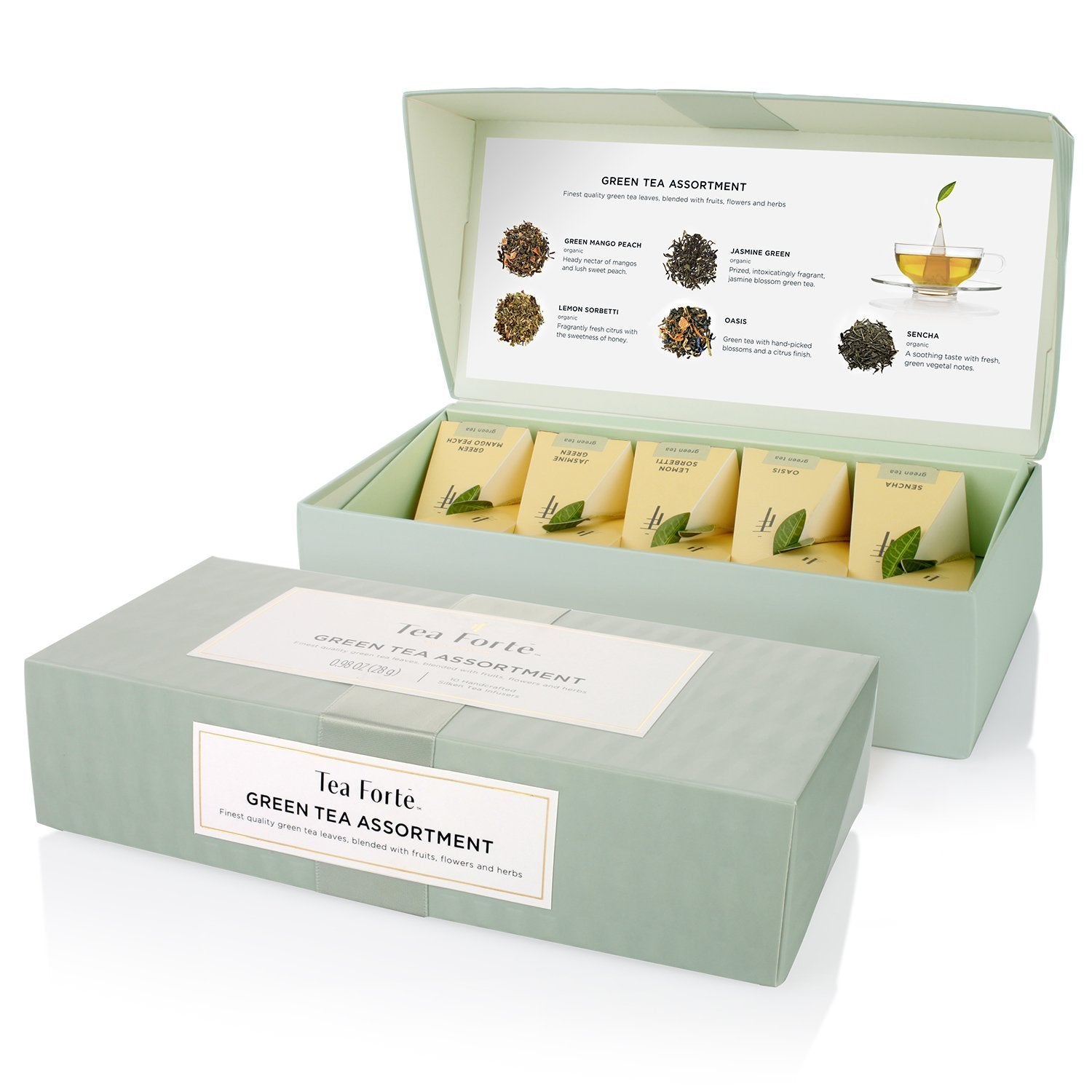 Tea Forte Tea Sampler, 10 Pyramid Infuser Bags, Premium Tea Gift Set